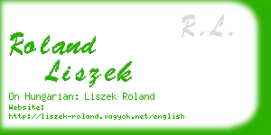 roland liszek business card